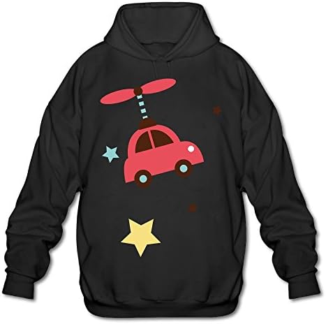 JESSICA SIZEMORE Flying Airplane With Star Men's Blank Hooded Sweatshirt Pullover Hoodie Long Sleeve XXL
