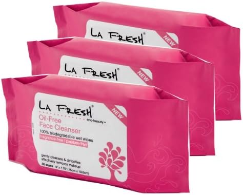 La Fresh Oil-Free Face Cleanser Wipes Fragrance Free, 3 Pack