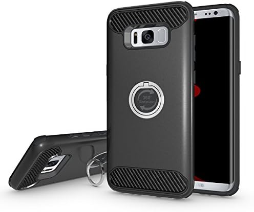 Newomatic Galaxy Note 8 Case, Ring Holder Kickstand Ring Stand Grip With Metal Patch, Soft TPU Inner Hard PC Back, Shock Absorbing Bumper, Cover for Galaxy Note 8