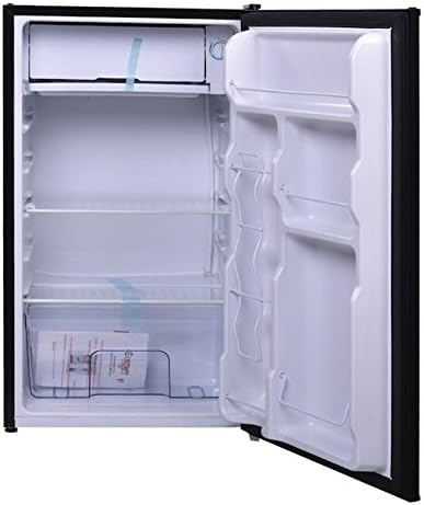 Black 3.2 Cubic Feet Compact Single Reversible Door Mini Refrigerator Cabinet With Internal Freezer Adjustable Temperature Ideal For Use In Dorm Office Or Your Mini Bar Easy To Care