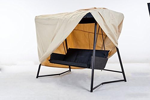 grand live 3-Seater Outdoor Patio Swing Chair Cover, Durable and Water Resistant-Beige, 84''L X 61'' X 57''H