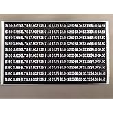 For all vending machines Vending machine price labels (Stickers) 130 stickers total per sheet