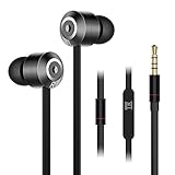 Earphones,TechRise Wired Stereo In-ear Headset Earbuds with Mic,High Definition, Tangle Free, Noise Isolating , Heavy Duty Bass for iPods, iPhones, iPads ,MP3 and Android Mobile Phones