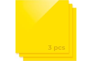 xTool Selected Yellow Opaque Glossy Acrylic Sheets, 12" x 12" Plastic Sheet with 1/8 Inch Thickness, 3-Piece Yellow Opaque Acrylic Blanks for Laser Cutting & Engraving Home Decor