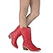 West Blvd - Womens Miami Cowboy Western Boots (8.5 M US, Red Pu)