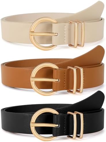 YARIEW 4 Pack Small Leather Belts for Women - Leopard Print  display picture 3