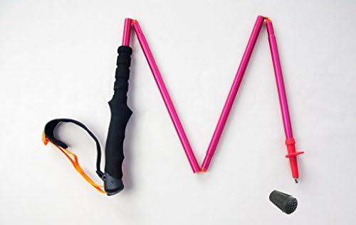 MOUNTAIN YOYO M Series Ultra Light Weight(Aviation 7075 Aluminium Alloy) (198g, 7oz) Walking Pole Trekking Pole Walking Stick Collapsible Anti Shock Men Women (Single Pink Red) MYYM4PR1