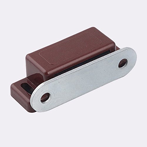 Loweryeah 10pcs Household Cabinet Door White/brown Plastic Shell Magnetic Catch Latch Plate (small magnetic suction)