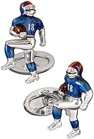 Jan Leslie Sterling Silver Moving Football Player Cufflinks