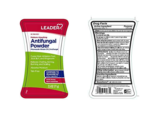 LEADER Antifungal Powder Moisture Absorbing 2.5 oz Pack of 1