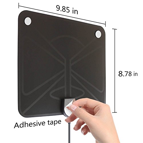 Digital HD Indoor TV Antenna - Best TV Antennas 50 Plus Miles Long Range - with High Definition Amplified Signal Booster & Coaxial Cable - 2018 Upgraded Version Better Reception High Performance