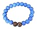 Mana Vibes Kids Beaded Bracelet for Kids, Silicone and Lava Rock Beads (Blue)