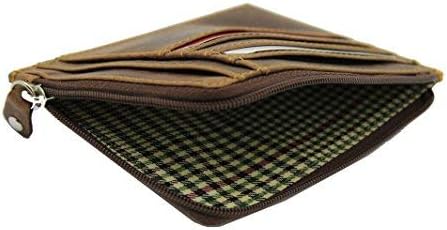 STARHIDE Small Zipped Wallet for Men Women, Brown, 12.5cm x 9.5cm - Image 4