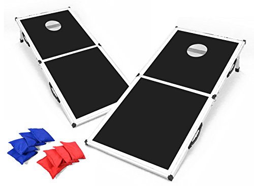 Backyard Champs Regulation Aluminum Frame Cornhole and Bean Bag Set - 2 x 4 Feet, Black Backyard Champs Regulation Aluminum Frame Cornhole and Bean Bag Set - 2 x 4 Feet, Black