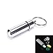 Danyoun Aluminum Alloy Pill Box Case Bottle Holder Container with Keychain, Outdoor Waterproof Capsule, Emergency Survival Tools, Great for Travel or Outdoor Activities(Silver)