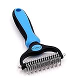 JASWELL Pet Grooming Tool- 2 Sided Undercoat Rake