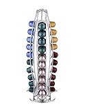 EXZACT Coffee Capsule Holder, Compatible with Nespresso Capsules (40pcs) – Originalline Rotating Pod Tower Rack Creme, Latte Not for Vertuoline EX-NP021-40