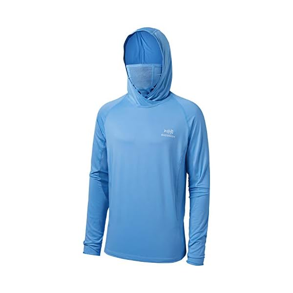 BASSDASH UPF 50+ Men’s Long Sleeve Fishing Shirt with Mask UV Neck