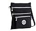 Govc Simple Lightweight Multi-pocket Waterproof Nylon Casual Shoulder Crossbody Bags Zipper Handbags (Black)