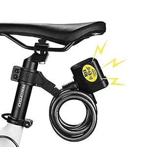 WLDOCA Bicycle Chain Lock with Alarm, Alarm Loudness 110 dB, Waterproof Anti-theft Lock, Bike Lock for Bicycle…