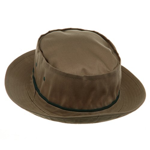 Big Size Roll Up Bucket Hat - Khaki With Dk Green M-L