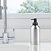 mDesign Rustproof Aluminum Soap Dispenser Pump, for Kitchen or Bathroom Vanities - Pack of 2, Wide, Brushed/Matte Charcoal