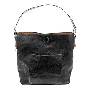 Image of Joy Susan Women's Hobo 2-in-1 Handbag With Cedar Handle, Black/Cedar, One-Size