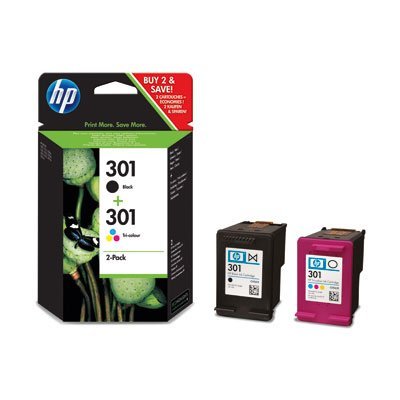 1x HP 301 Schwarz und 1x HP 301 dreifarbig Original Tintenpatrone Combo Content Pack Bundle