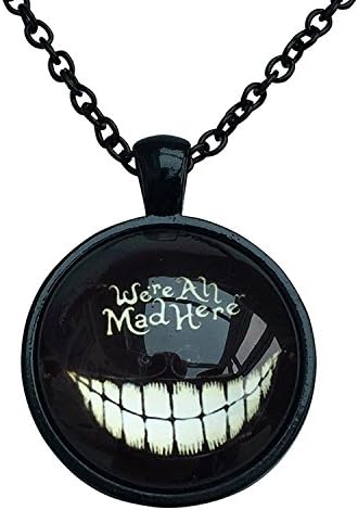 Cheshire Cat "We're all Mad" Pendant Necklace. Alice Merchandise