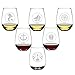 SET OF 6 -Stemless Wine Glasses-Nautical Themed, Resturant Quility Plastic, 14oz, Best Shatter Proof Drinking Glass for Wine, Cocktails or gifts