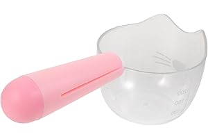 ERINGOGO Pet Food Measuring Spoon with Sealing Clip, Pink Small Scoop for Wet Dog Cat Food, Reusable Digital