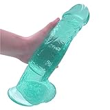 Huge-Dildo,High Quality VINNEL 11.0 inches Realistic-Dildo Premium Dong with Stong Suction Cup,12-X12-NN (Clear Green)