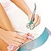 Happy Healthy Smart Finger and Toenail Scissors for Adults & Seniors, Long Stainless Steel 8 1/4 Inch Nail Clippers with Ergonomic Design, Long Handle and Angled Blades (Turquoise)