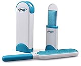 Pet Hair and Lint Remover by BASICNDAILY - Double Sided fur Brush | Reusable | Self Cleaning Base | No Refills Required | with Portable Travel Sized | for Home, Clothes, Carpet, Sofa