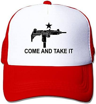 MG Custom Vuzi Submachine Gun Come And Take It Red Adjustable Snapback Mesh Hat Unisex