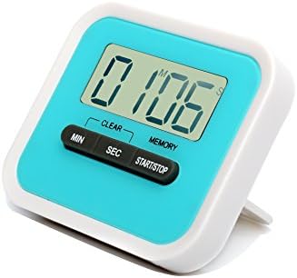 Caona Digital LCD Magnetic Kitchen Cooking Timer / Counts Down and Up / Includes Clip for Clothing / Available in Blue
