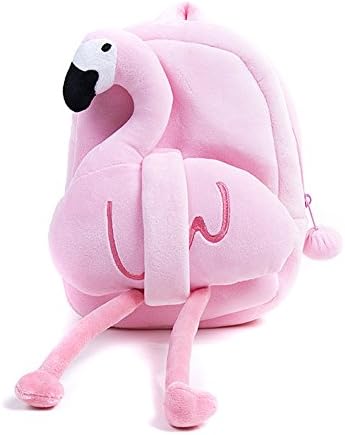 Angda Girl's Cartoon Kawaii Flamingo Plush School Bag Backpack for Baby Nursing Pre School Toddlers (Flamingo)