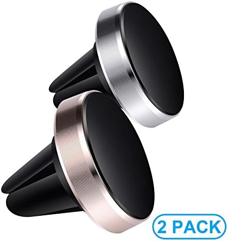 Magnetic Phone Air Vent Mount Holder, Air Outlet Aluminum Alloy Smartphone Tablet Car Cradle, Universal Magnetic Phone Stands for Car Fast Swift-Snap, GPS Navigation (2 PACK)