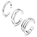 Sllaiss 925 Sterling Silver Minimalist Toe Rings Set Simple Open Thin Band Ring Adjustable for Women