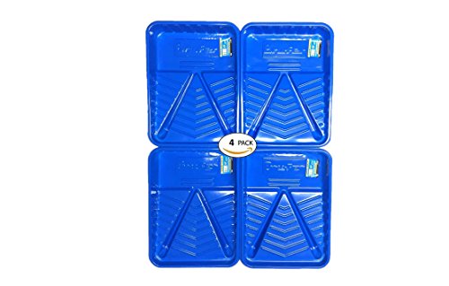 BRUFER 47159 4-Pack of Plastic Economy Disposible Paint Trays for 9" Paint Rollers - Bulk Pack of 4 Paint Trays