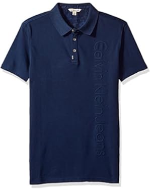 Calvin Klein Jeans Men's Short Sleeve Deboss Ck Logo Polo Shirt