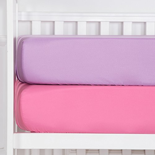 image for TILLYOU Silky Soft Microfiber Crib Sheet Set, Breathable Cozy Toddler 