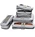 Compression Packing Cubes Travel 6 Set Luggage Organizers w/Wrinkle-Guard (Granite Gray)