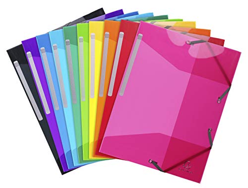 Exacompta 30 elastic folders Iderama PP 3 flaps assorted