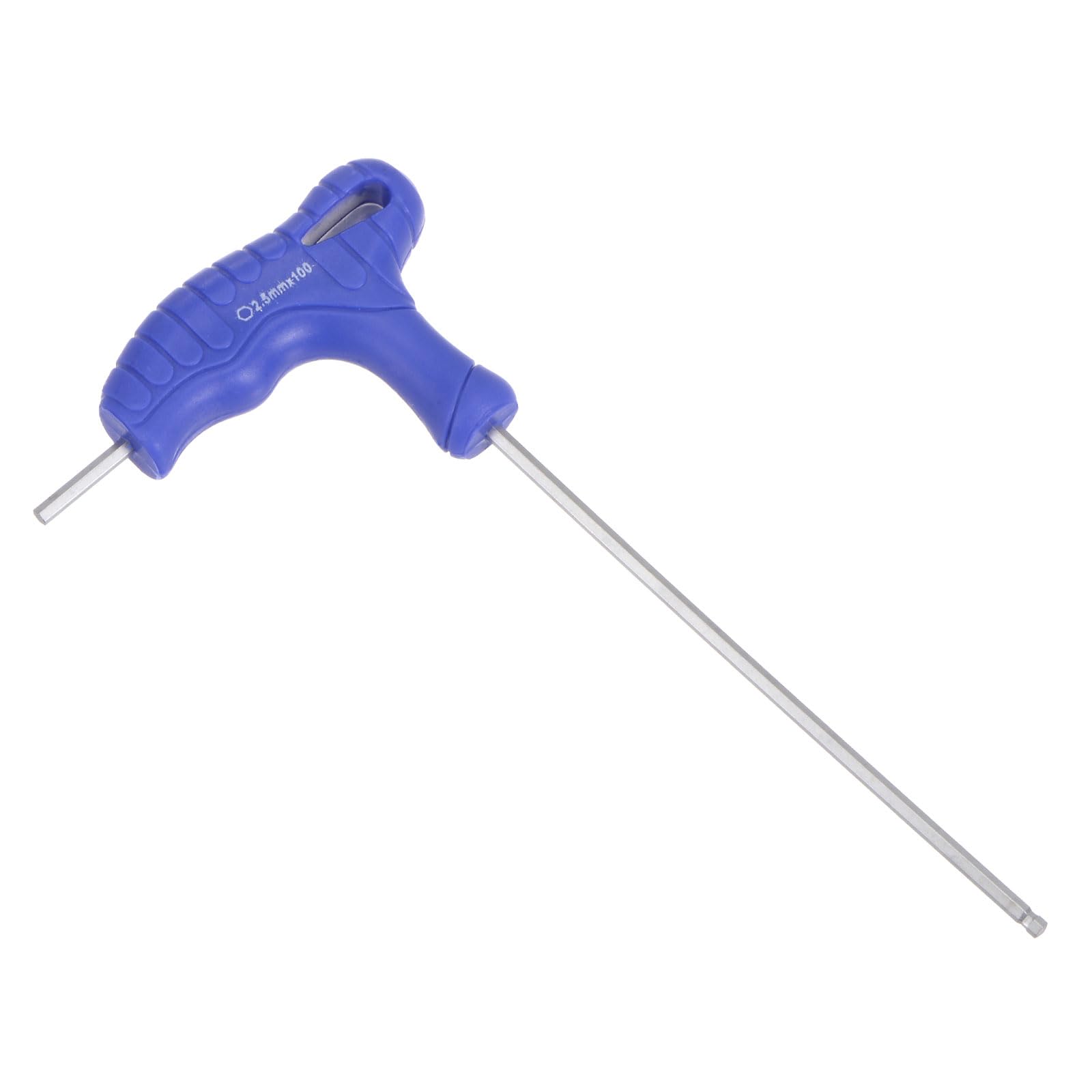 CoCud T-Handle Ball End Hex Key, 2.5mm Hex, CR-V Steel Metric T-Key Wrench Blue - (Applications: for Basic Home Repair and Mechanical Maintenance), 1-Piece
