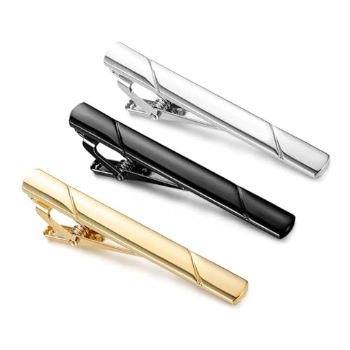 6-Pack Tie Clips For Men - Classic Tie Bar Set For Wedding, Business, And Formal Events