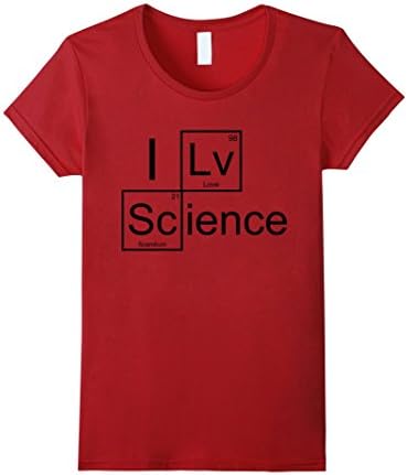 Women's i -lv-sc I Love Science Periodic Table Of Elements T-Shirt Medium Cranberry