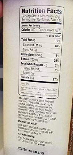 Chef Bruce Aidells Teriyaki Pineapple Chicken Meatballs 46 oz - All Natural, Antibiotic-Free, Pork-Free Frozen Meatballs