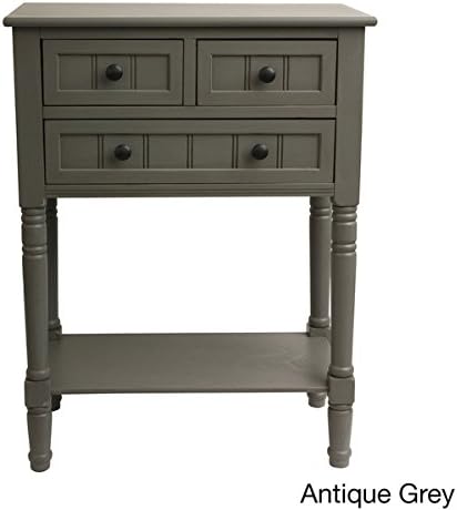 Simplify 3-drawer Classic Design 30" Tall Console Table (antique grey)