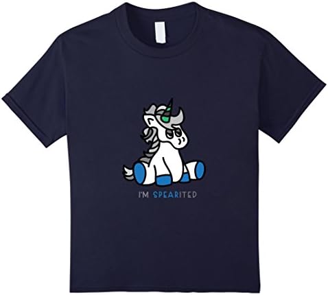 unisex-child I am SPEARITED Alternative Goth Sad Unicorn T Shirt 6 Navy